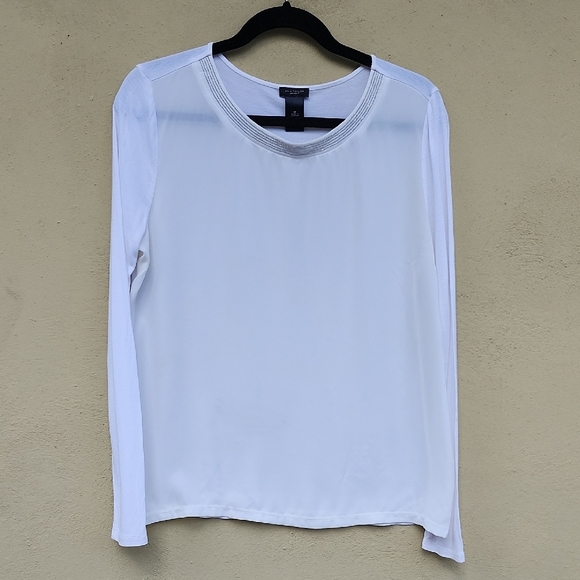 Ann Taylor Factory Tops - Ann Taylor Factory White Long Sleeve Top
